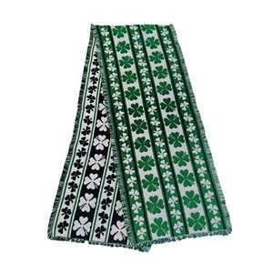 Vintage Shamrock Tapestry Table Runner Reversible St Patrick's Day Decor